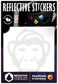 Reflective berlin reflexaufkleber decals ref.sticker ref.berlin monkey white