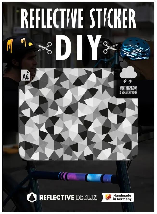 Reflective berlin reflexaufkleber diy reflective sticker diy sh sticker kites darts gray