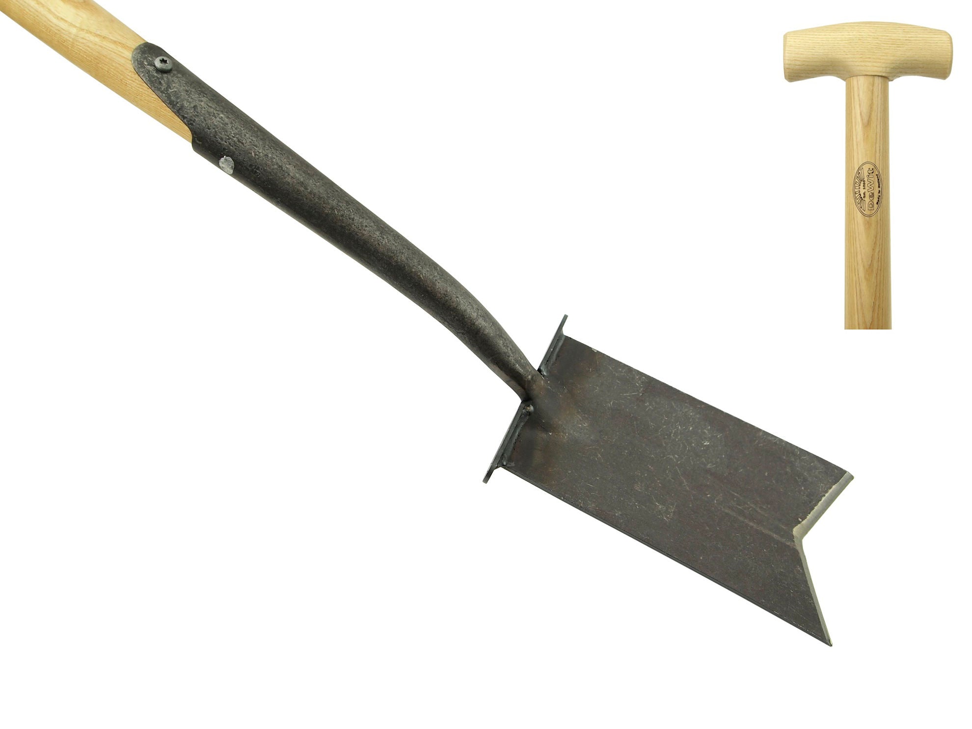 De wit verplantspade met opstapjes essen steel 750mm dewit
