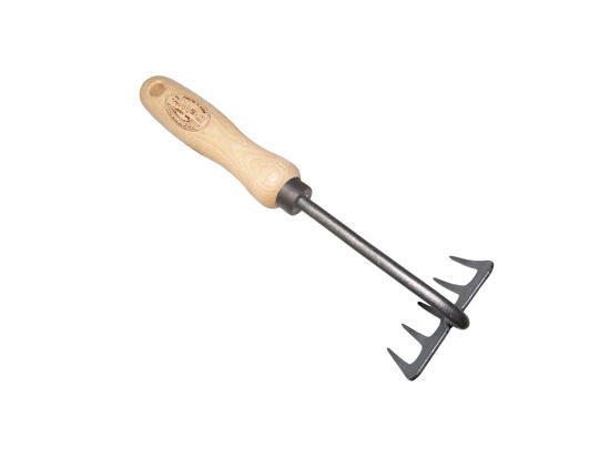 De wit handhark gesmeed 5 tands essen handvat 14cm dewit
