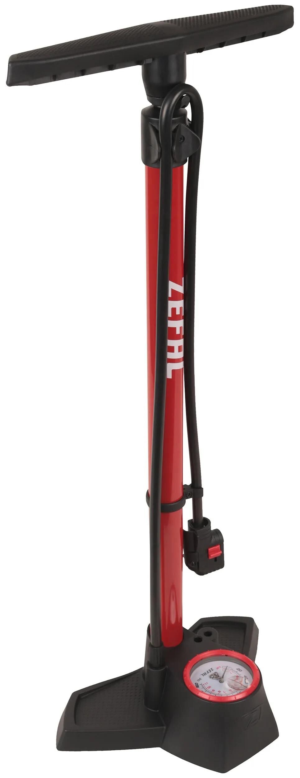 Zefal profil max vloerpomp – fietspomp – manometer – presta schrader dunlop – aluminium – rood