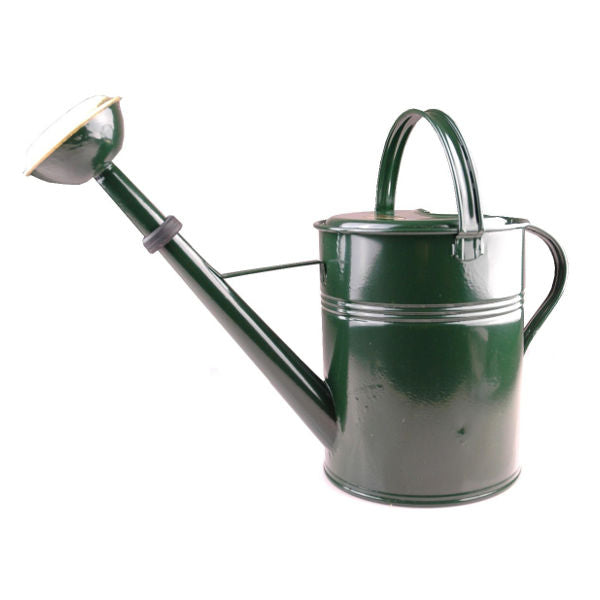 Gieter groen gelakt messing broes 9l