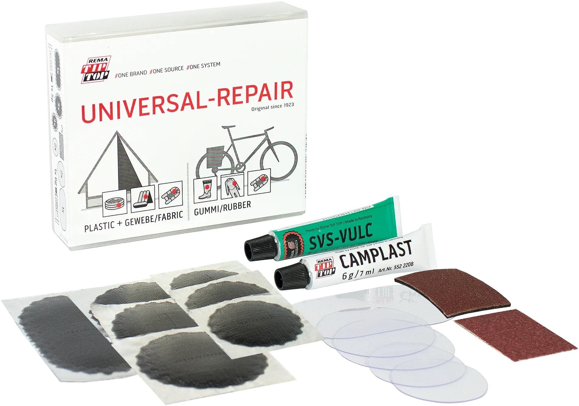 Tip top flickzeug universal patch box box plastic rubber