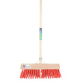 Mm eurotool gemeentebezem 45cm kunstvezel rood mmsteel 140cm stokhoud