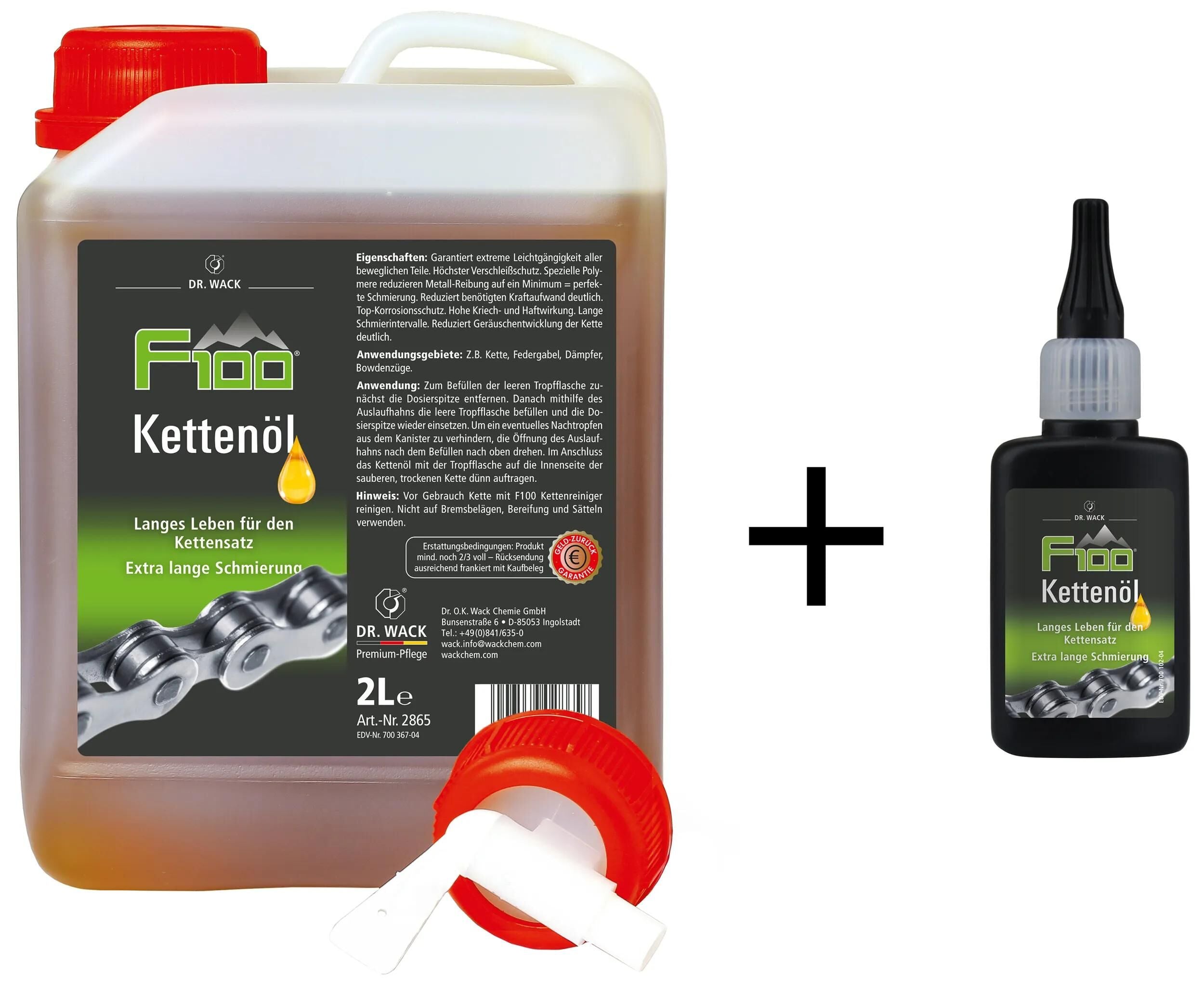 Dr. wack kettenöl f100 kettenöl chain oil dr.wack f100 2l can.+50ml bot.+valve
