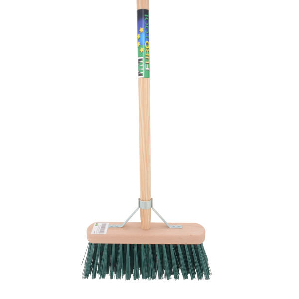 Mm eurotool bezem fsc 29cm kunstvezel groen mm met steel 140cm