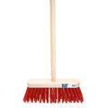 Mm eurotool bezem fsc 29cm kunstvezel rood mm met steel 120cm aktie