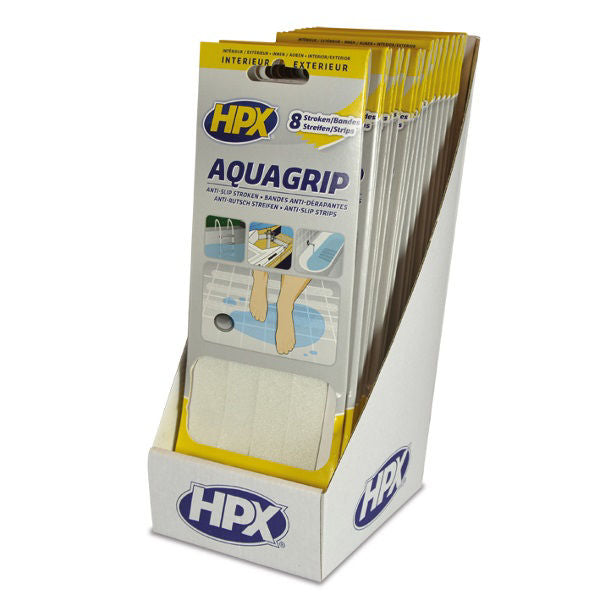Hpx anti slip tape aqua grip 8 stuks transparant 20mm x 240mm