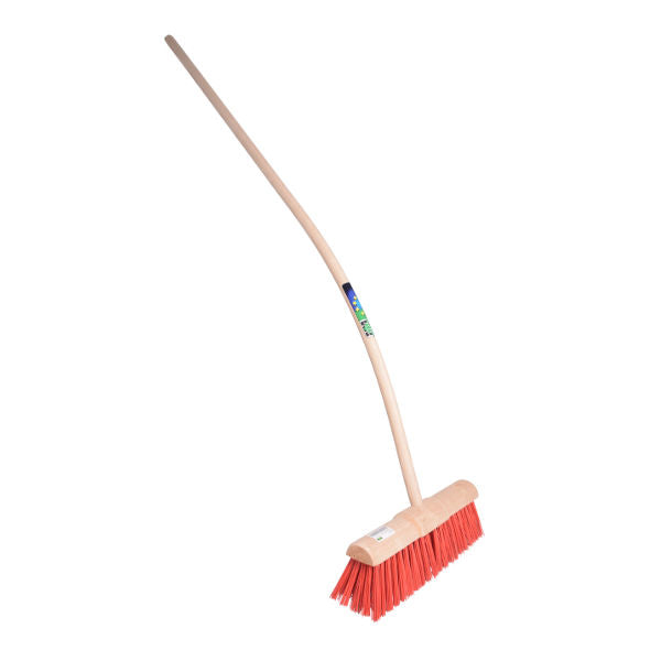 Mm eurotool gemeentebezem 45cm kunstvezel rood mm ergosteel 170cm