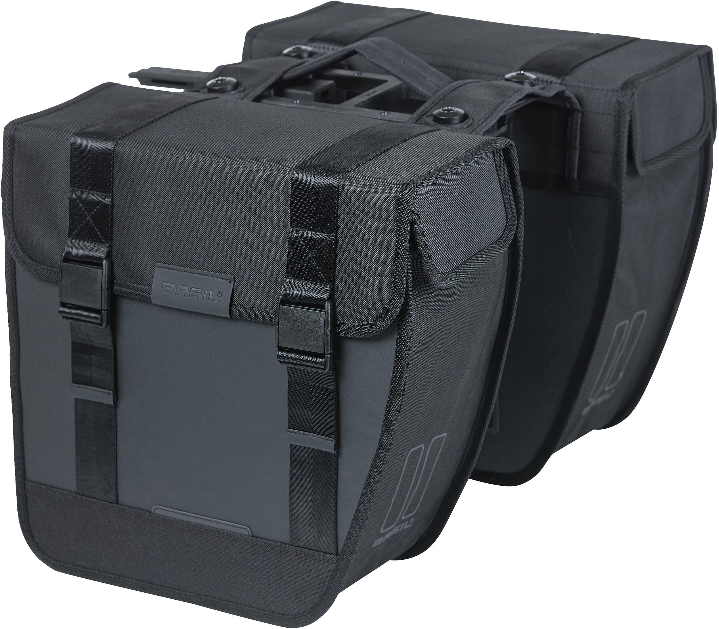 Basil dubbele fietstas tour waterproof mik 28 liter 14 x 29 x 30 cm (2x) - zwart