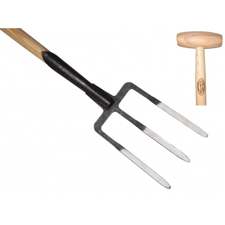 De wit spitvork 3 tands gesmveer essen steel 90cm dewit