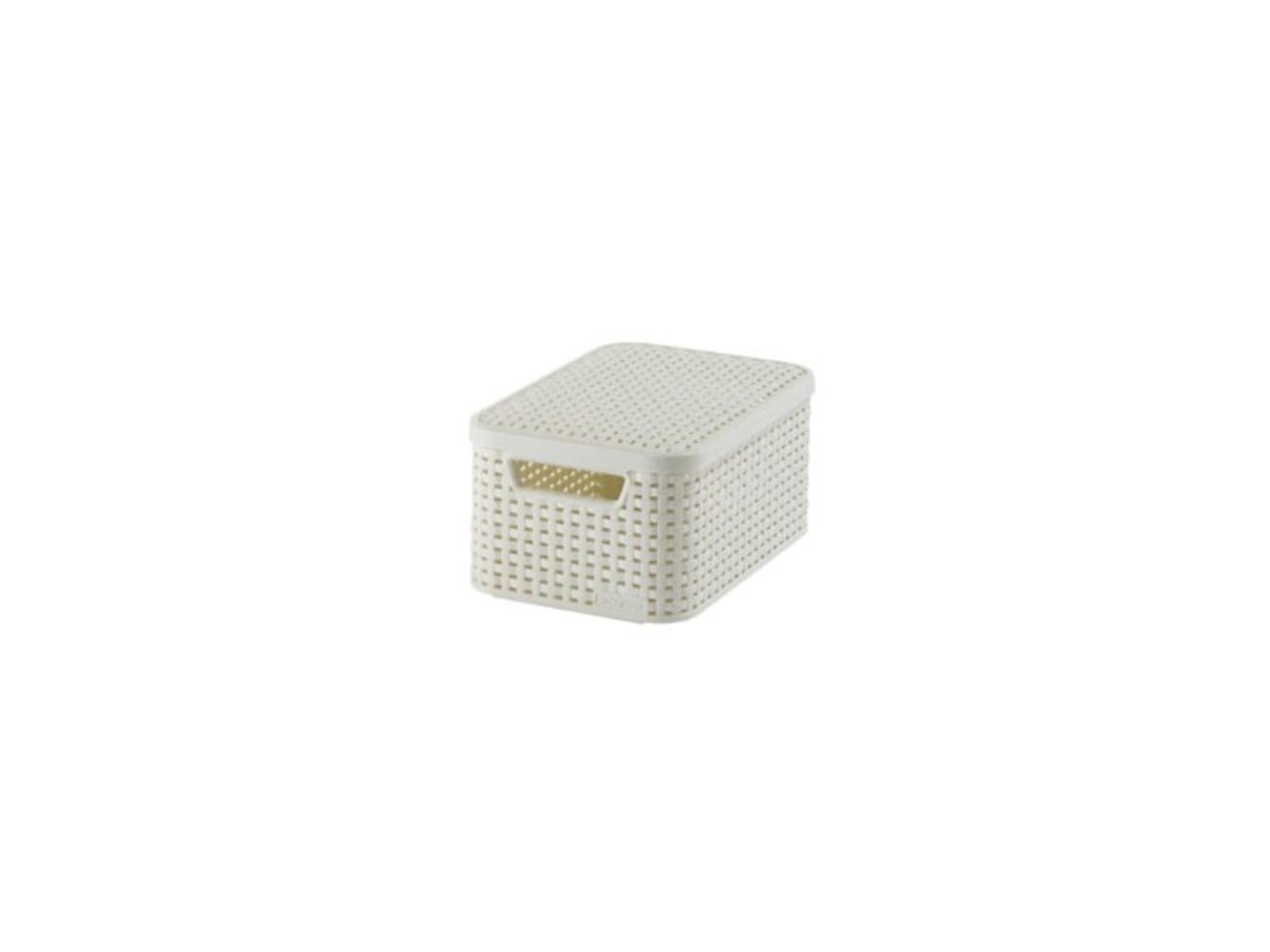 Curver style opbergmand met deksel s - 6 liter - wit - 28,5x19,4x13cm