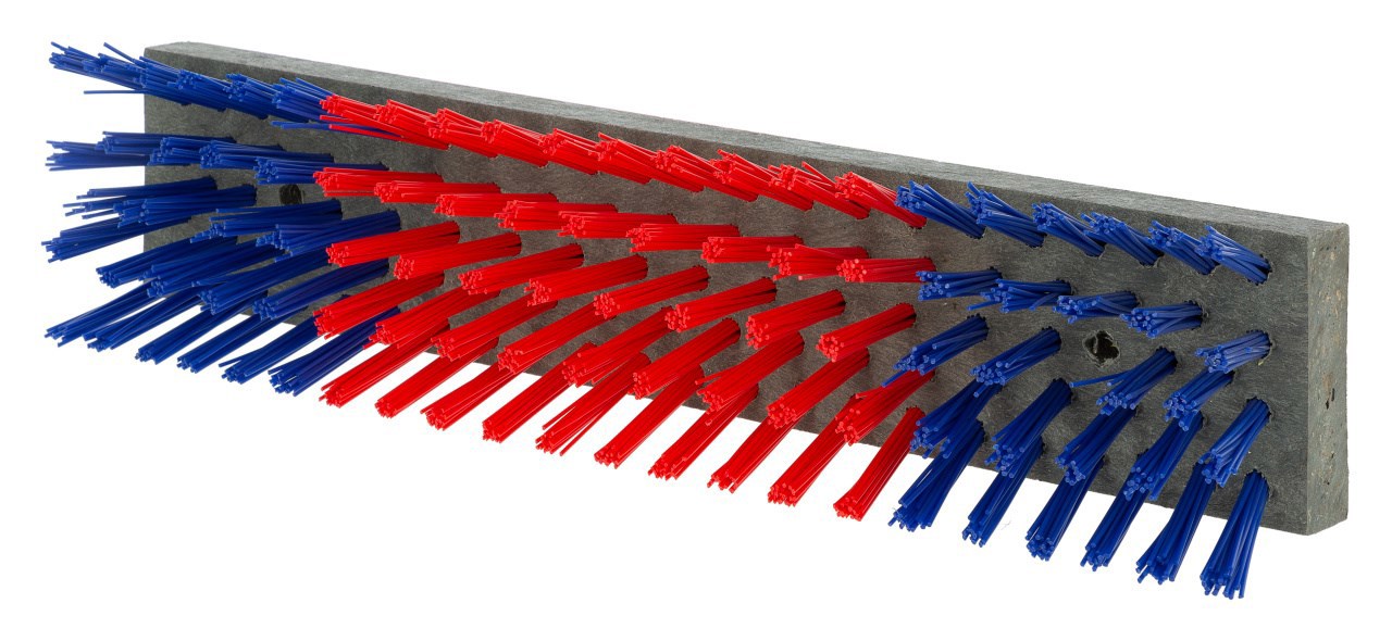 Producten veeborstel nylon blauwroodblauw 50x10cm