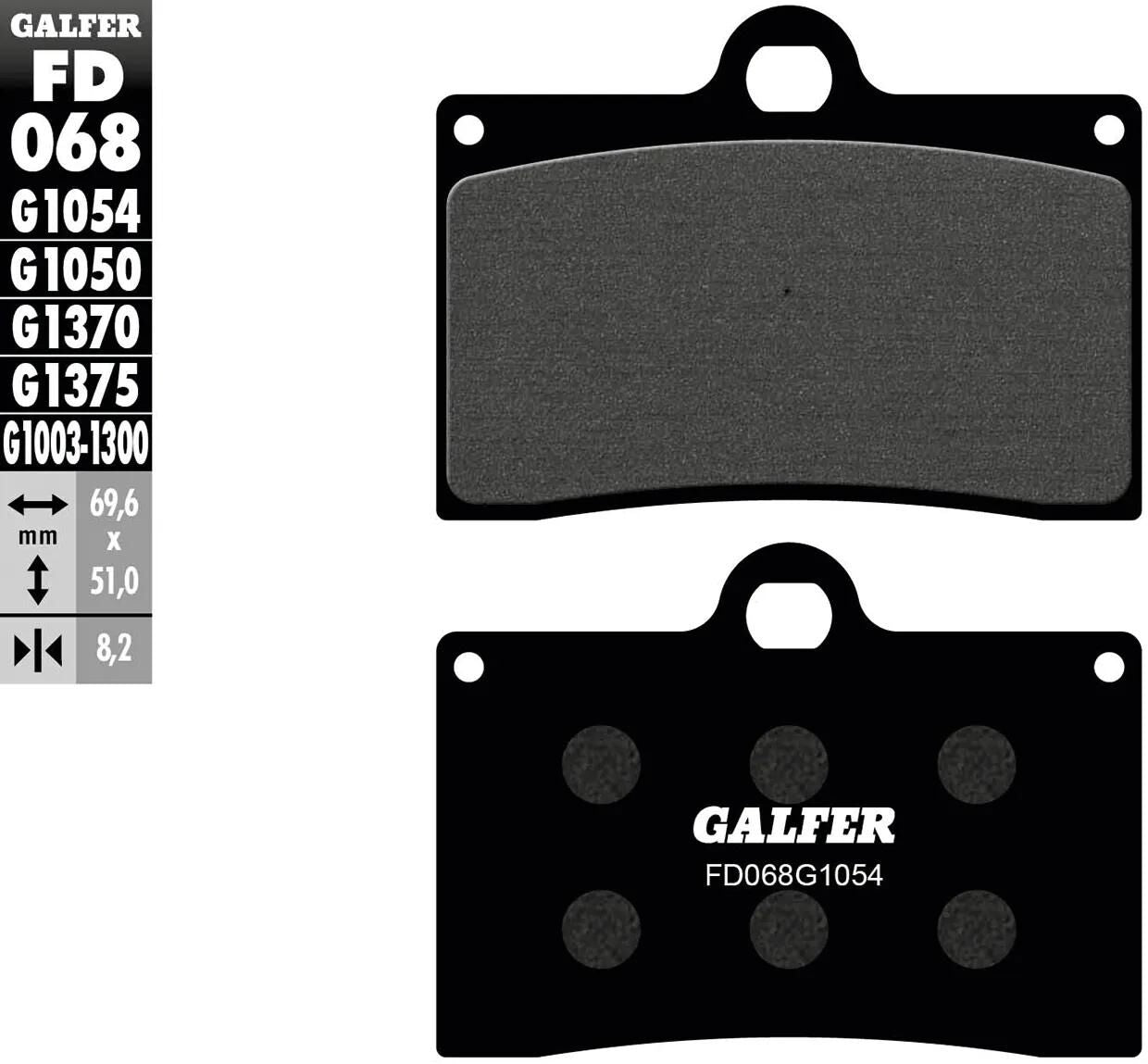 Galfer bremsbelag fd068 brake pad fd068 g1054 organic