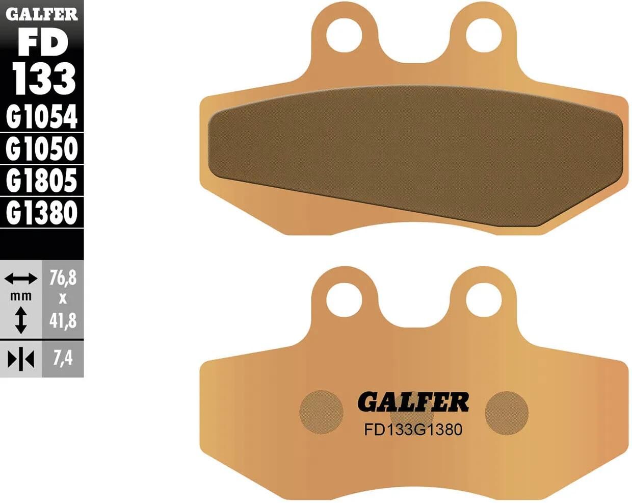Galfer bremsbelag fd133 brake pad fd133 g1380 sintered metal