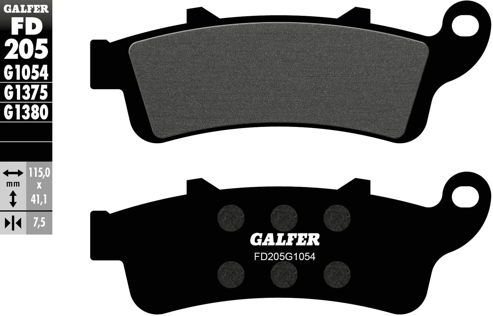 Galfer bremsbelag fd205 brake pad fd205 g1054 organic standard