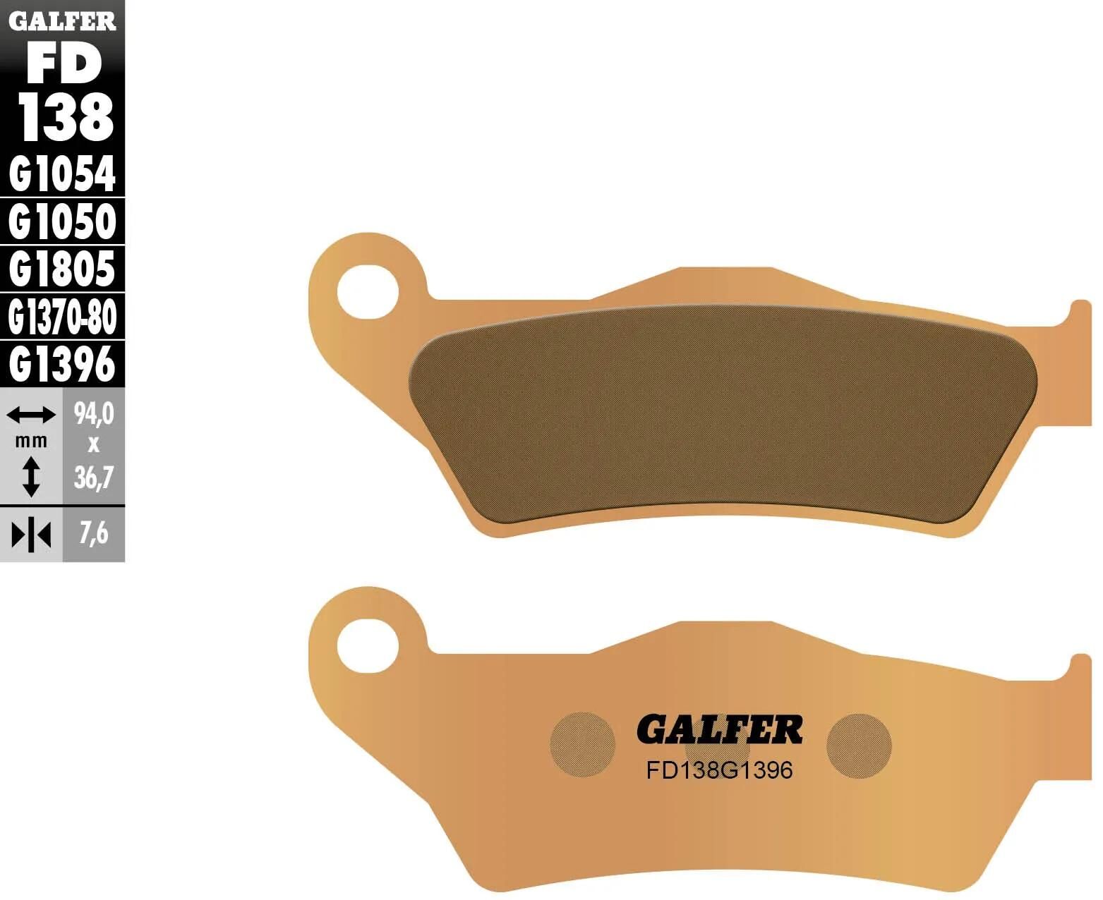 Galfer bremsbelag fd138 brake pad fd138 g1396 sintered metal