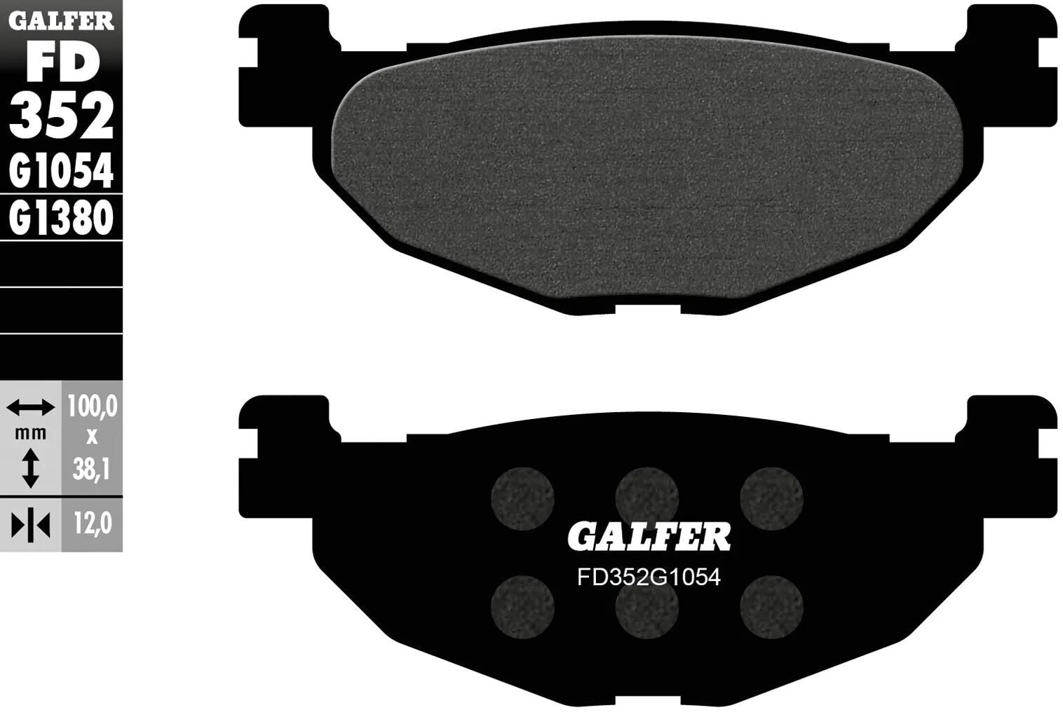 Galfer bremsbelag fd352 brake pad fd352 g1054 organic standard