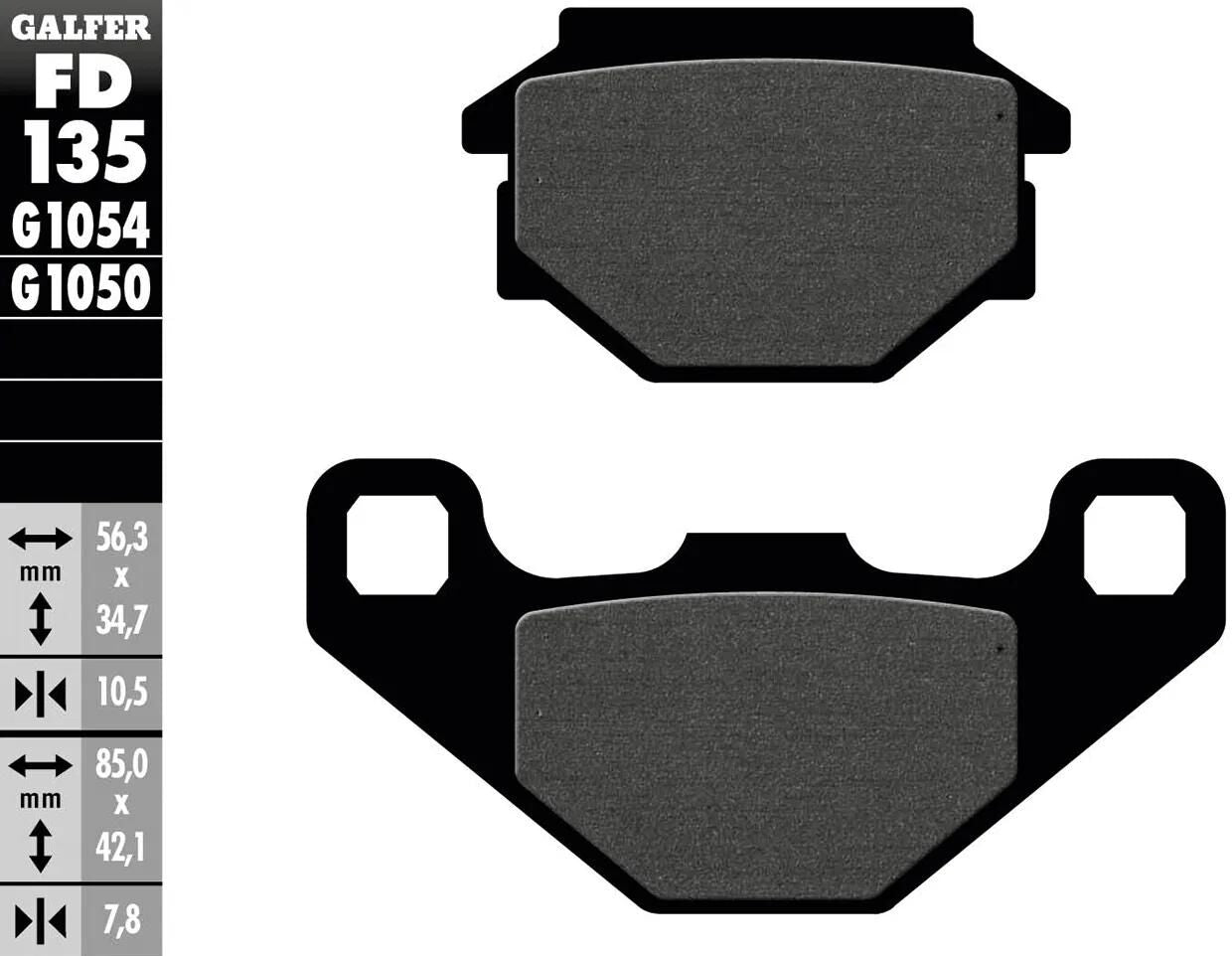 Galfer bremsbelag fd135 brake pad fd135 g1050 organic