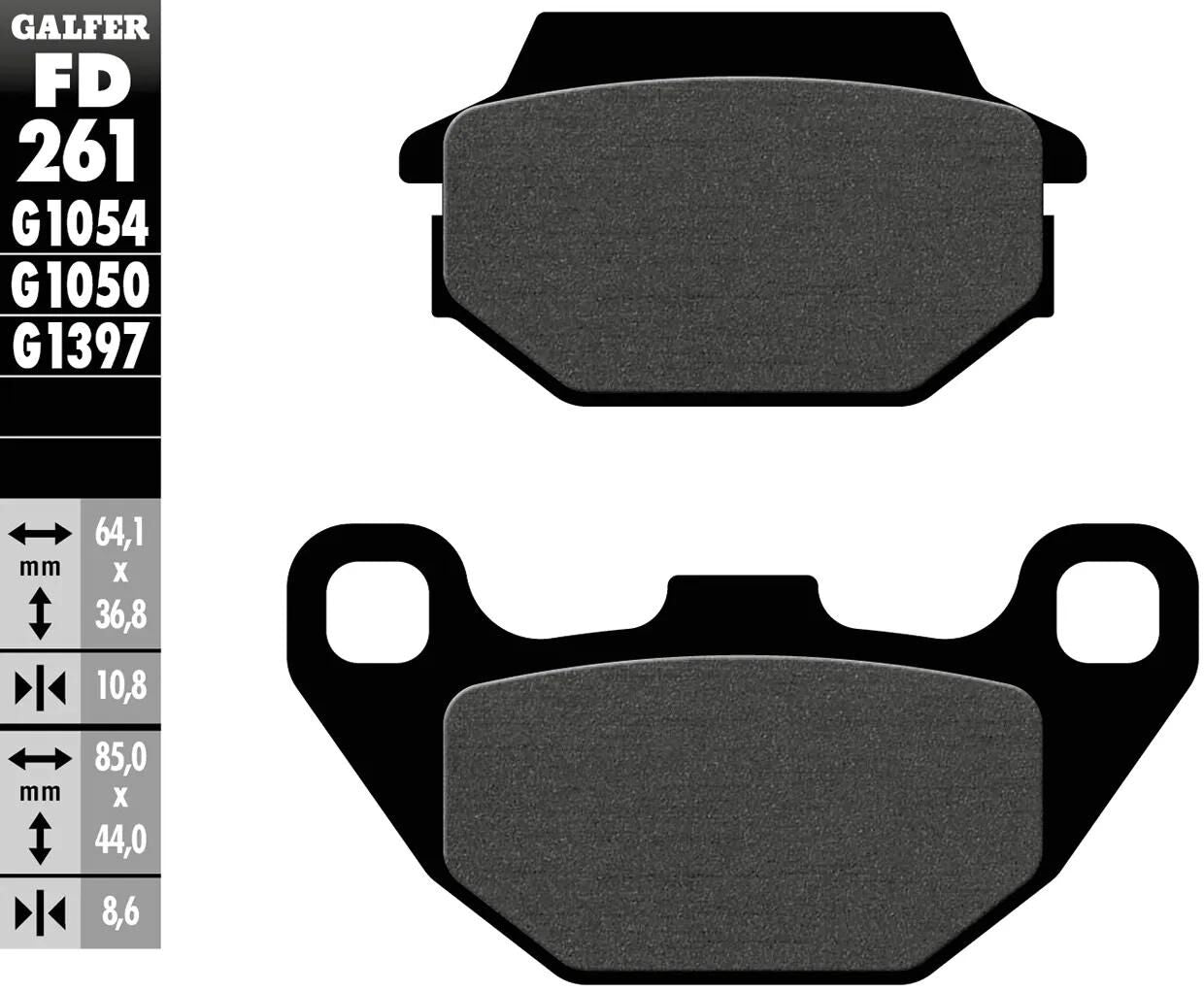 Galfer bremsbelag fd261 brake pad fd261 g1050 organic scooter