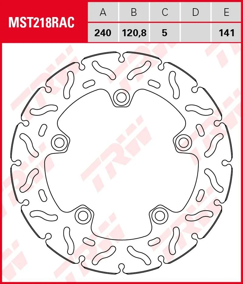 Trw remschijf mst218rac rotor mst218rac rigid