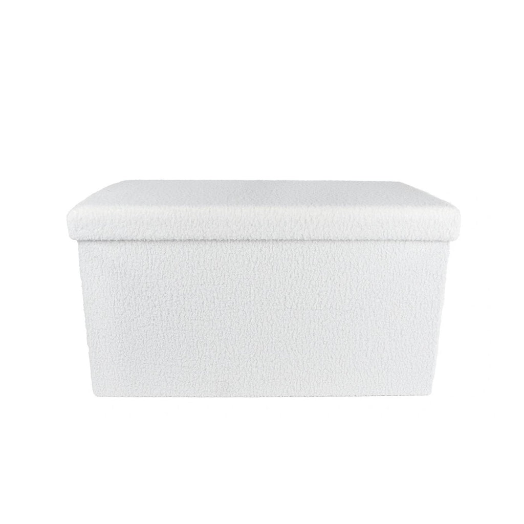 Opbergbank rinske inklapbaar creme hout bouclé 70x38x38cm