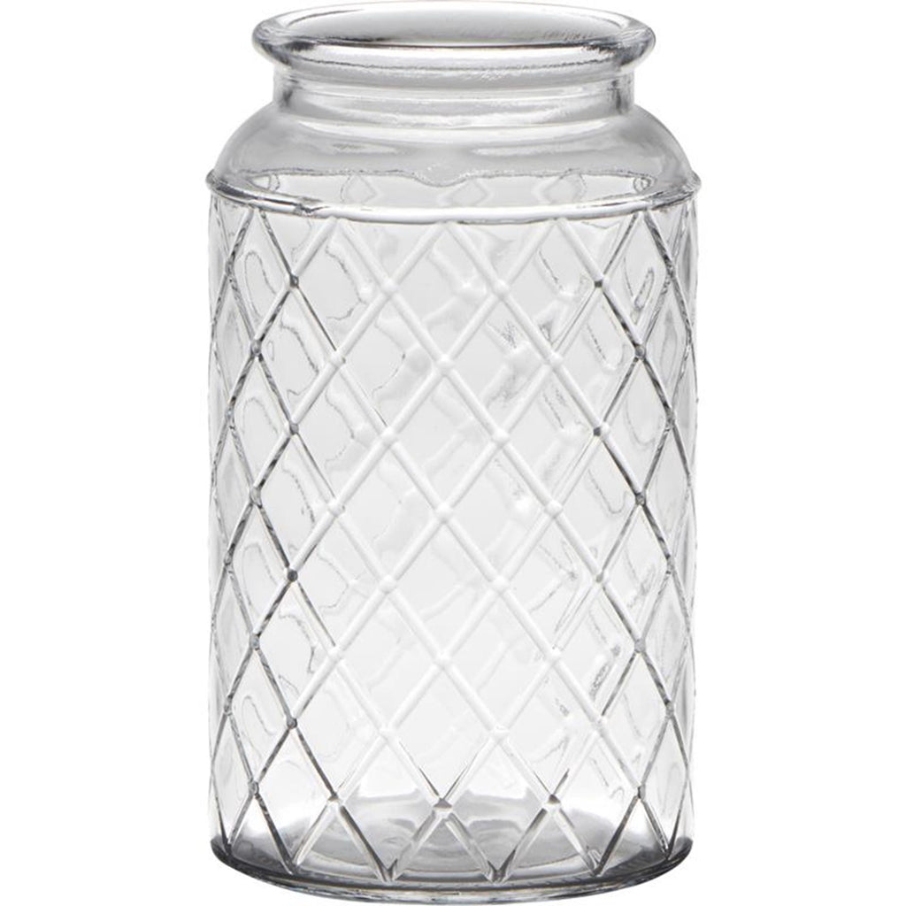 Hakbijl glass brussel vaas glas met motief ø10xh18cm