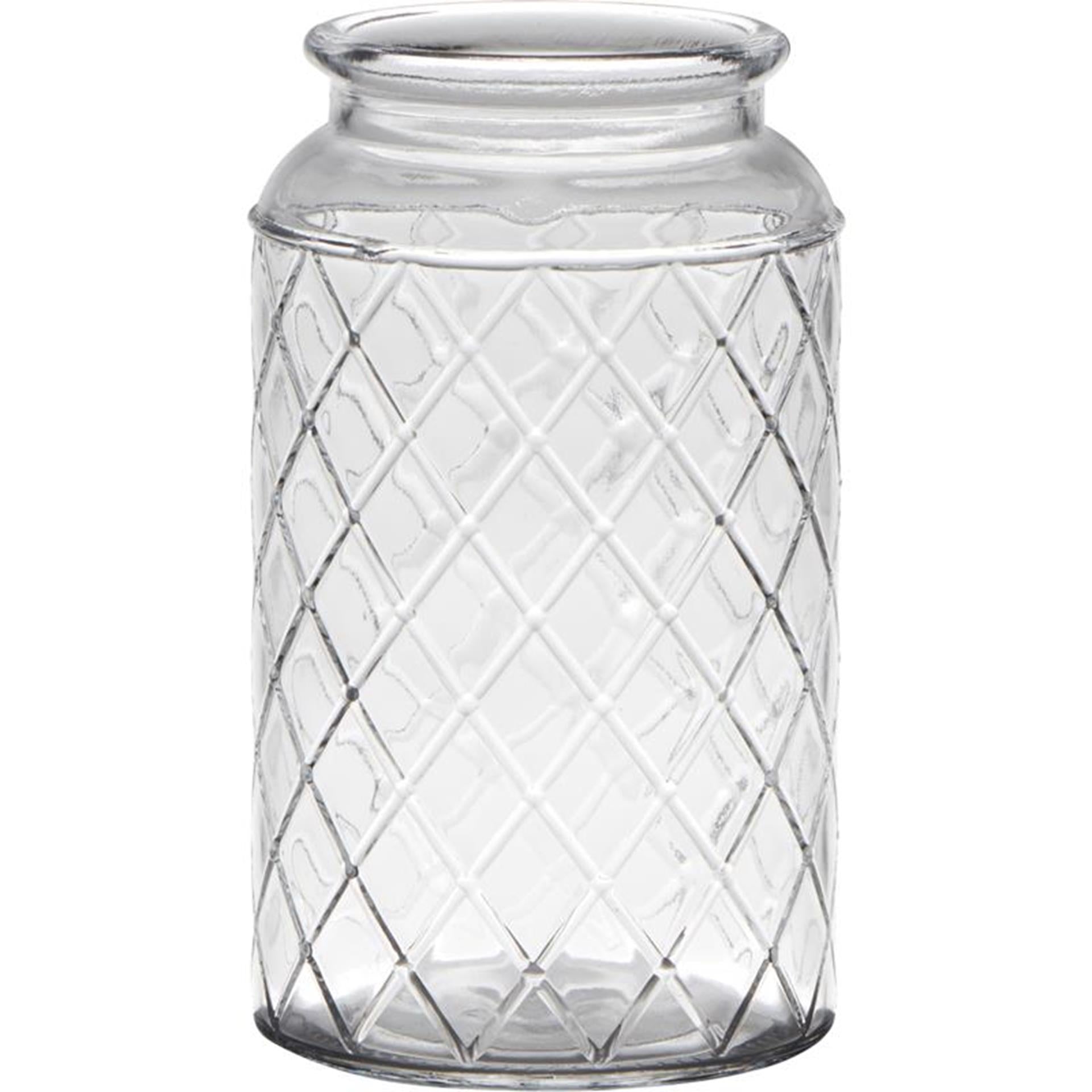 Hakbijl glass brussel vaas glas met motief ø10xh18cm