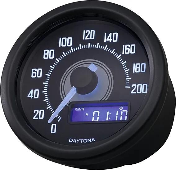 Daytona tachometer velona 60 dark speedometer velona dark,s led-white 200km h