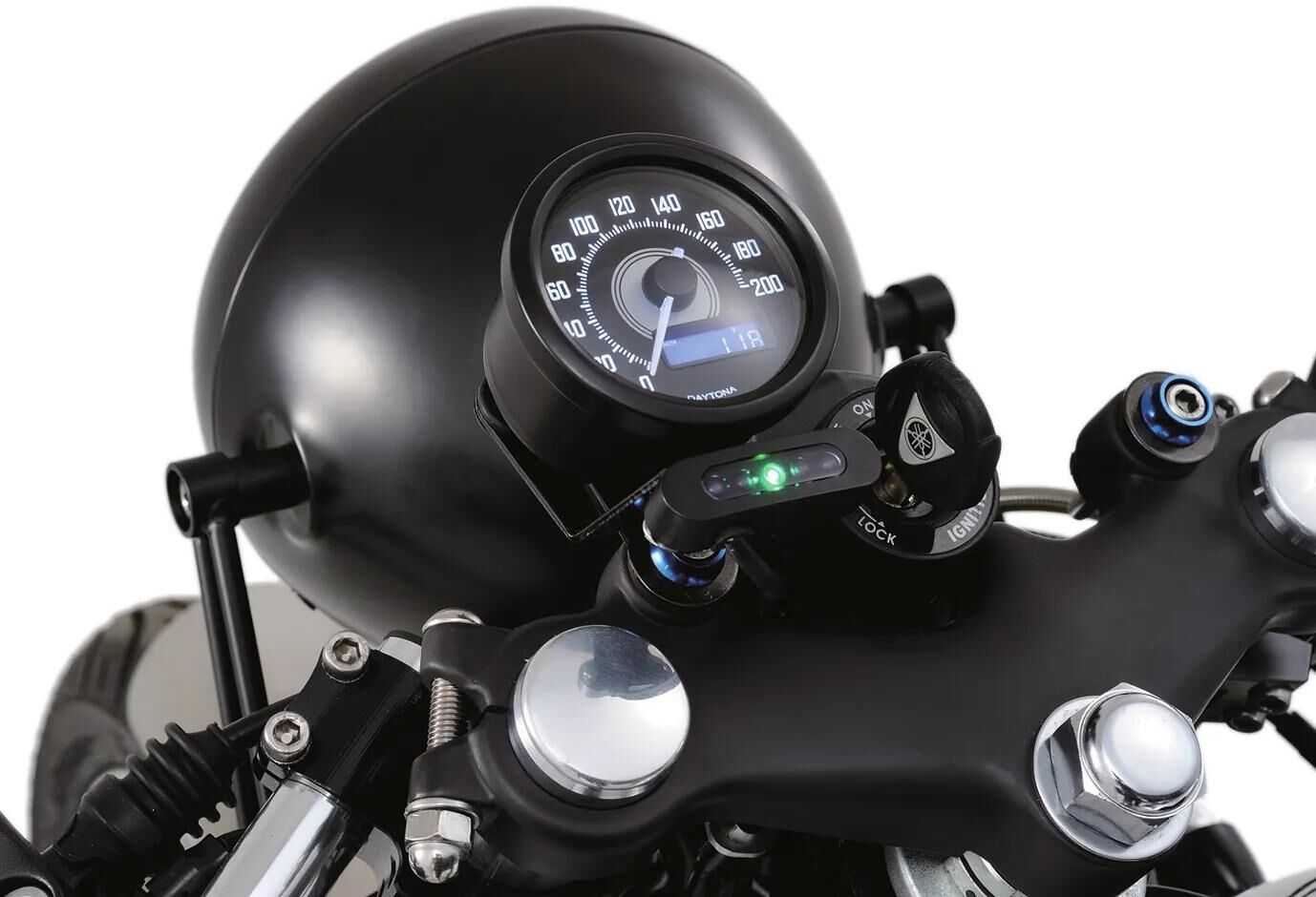 Daytona tachometer velona 60 dark speedometer velona dark,s led-white 200km h