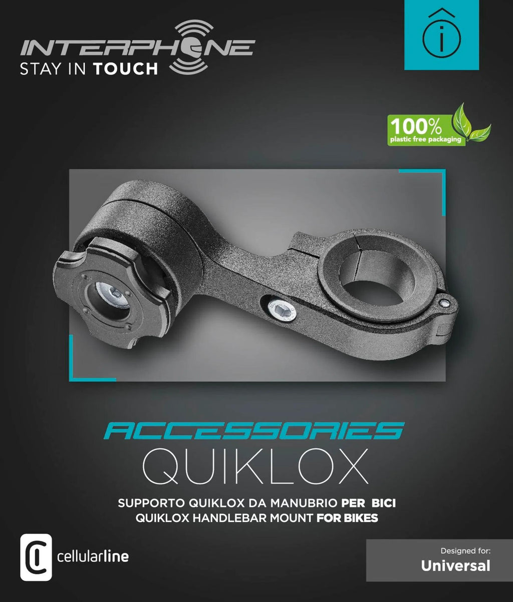 Interphone handyhalter quiklox caseholder q-lox for bicycle handleb