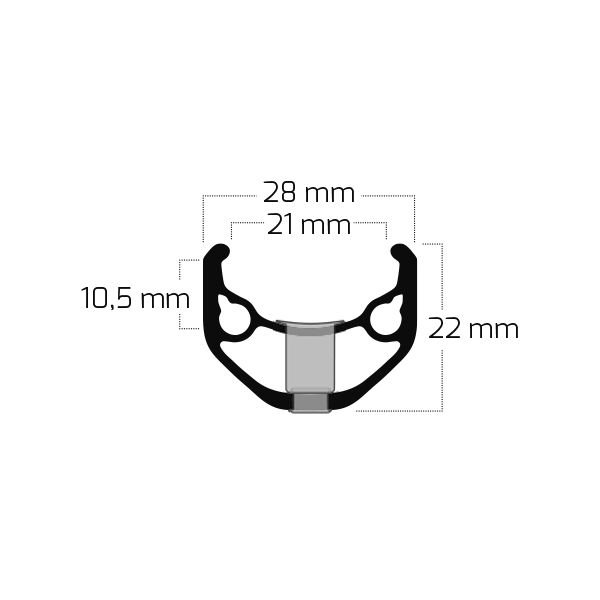 Rim Ryde ZAC 421 28 29 622*21C Aluminium - 36-Loch 14G - schwarz geschliffen