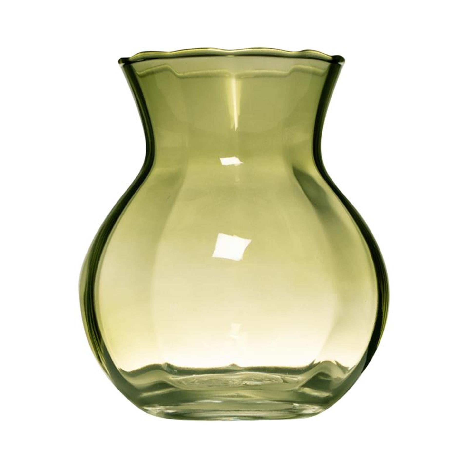 Hakbijl glass yves swirl buikvaas groen ø11xh13cm