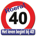 Paperdreams huldeschild verkeersbord - 40 jaar