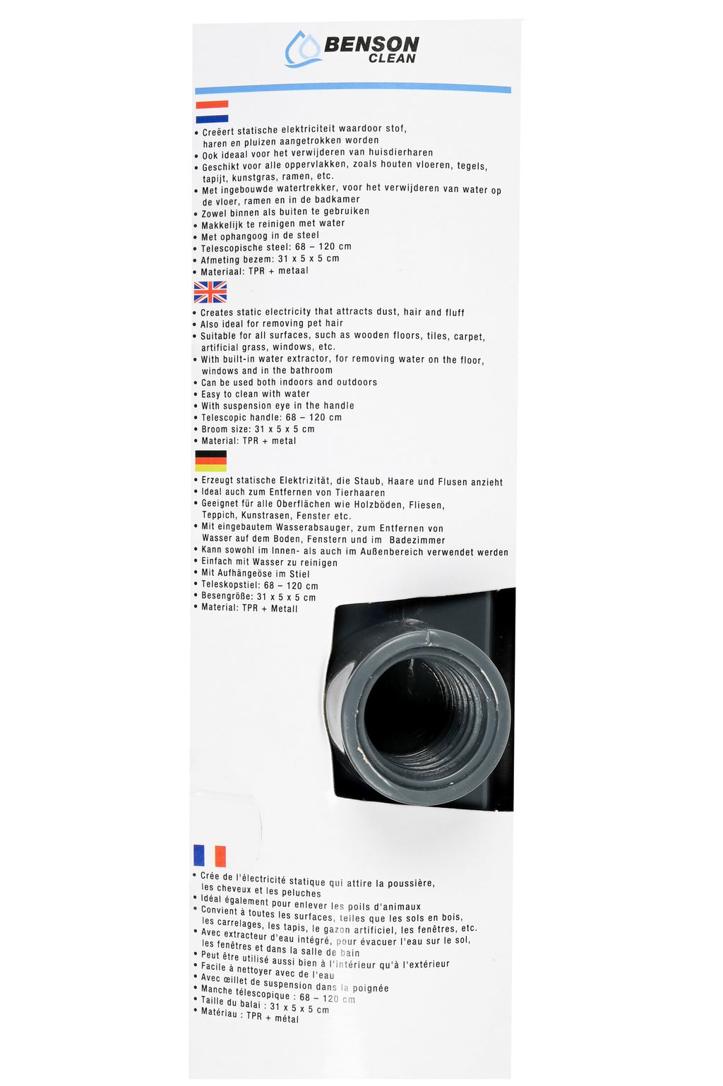 Producten rubberbezem 31cm met telescoopsteel 68 120