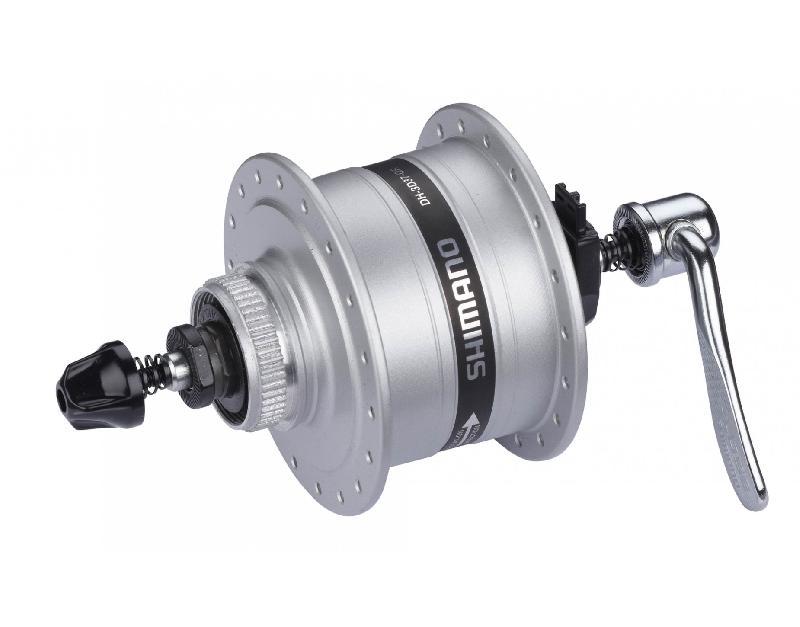 Shimano naafdynamo 32g uitval disc 6v 3 watt dh-3d37-qr zilver