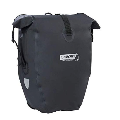 Büchel Fahrradtasche, 100 % wasserdicht, 25,4 Liter, schwarz