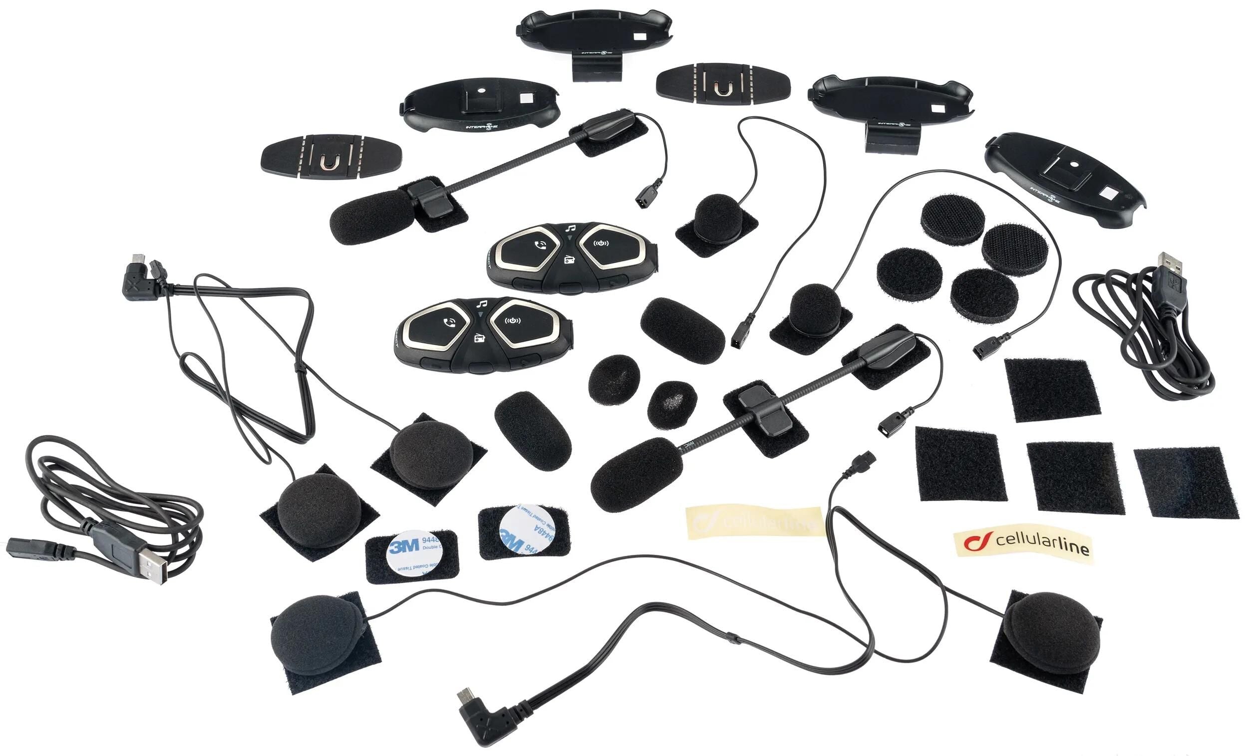 Interphone helmkommunikationssystem connect helmet com.system interp. connect double kit