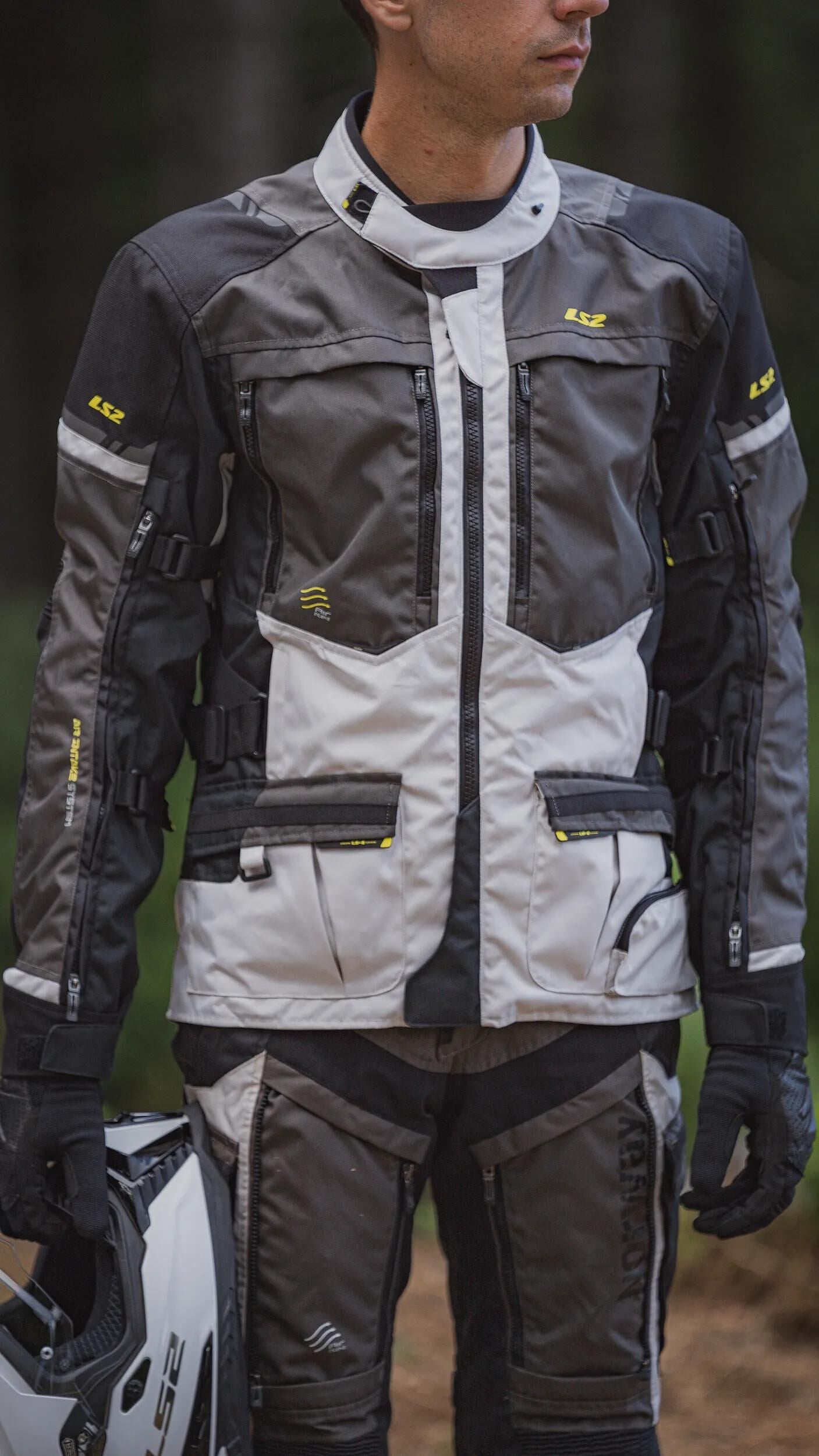 Ls2 jacke norway jacket norway man black grey yellow m