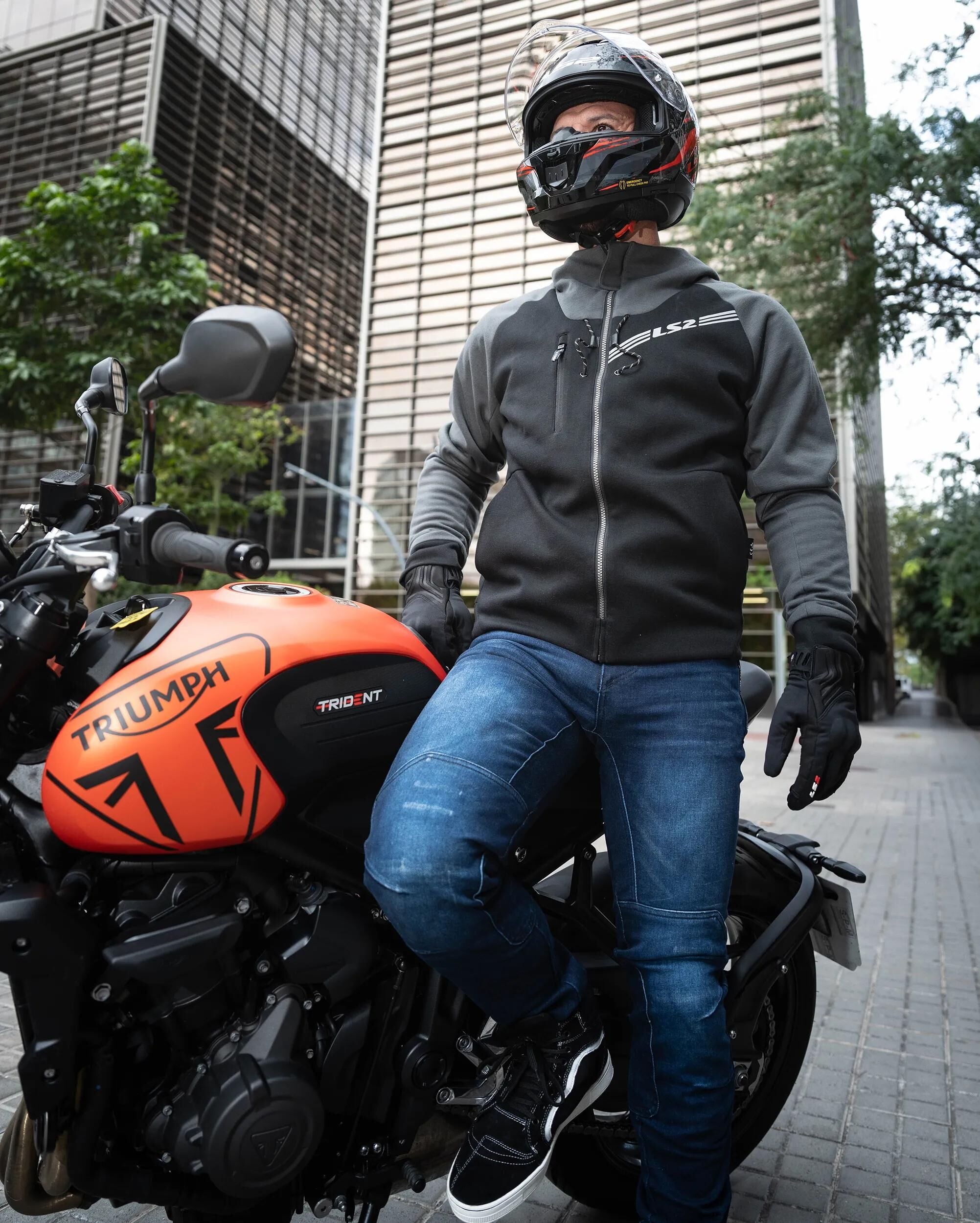 Ls2 jacke throttle jacket throttle man black dark gray xxl