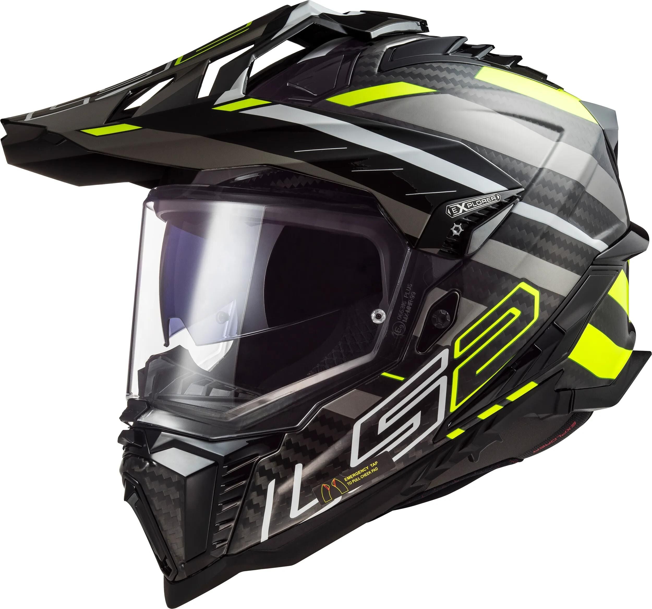 Ls2 endurohelm mx701 explorer carbon edge helmet explorer edge carbon sw ge ti gr. l