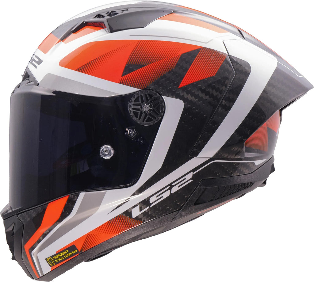 Ls2 integralhelm ff805 thunder carbon gp raute helmet ff805 thunder gp rhombus white red size
