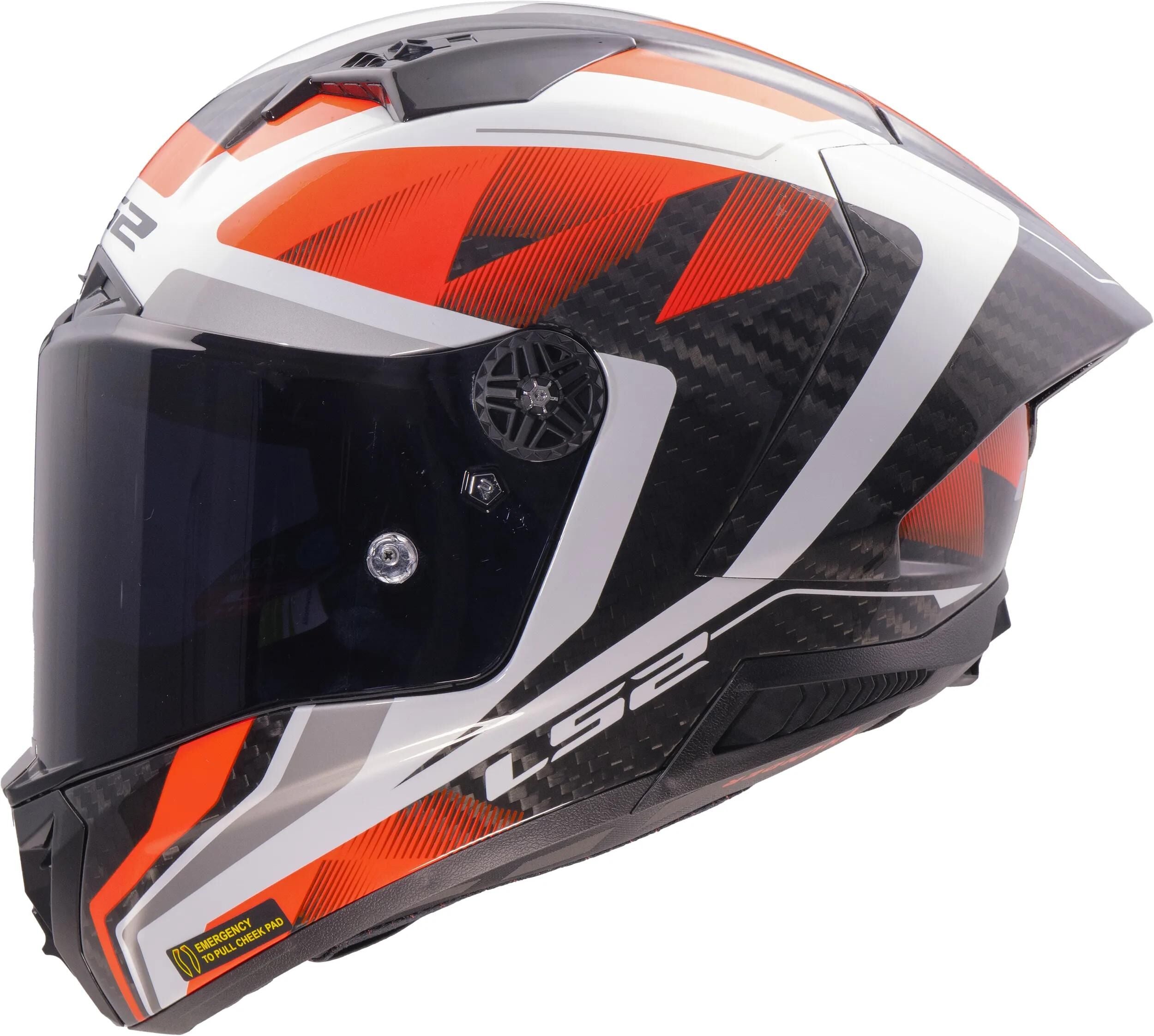 Ls2 integralhelm ff805 thunder carbon gp raute helmet ff805 thunder gp rhombus white red size