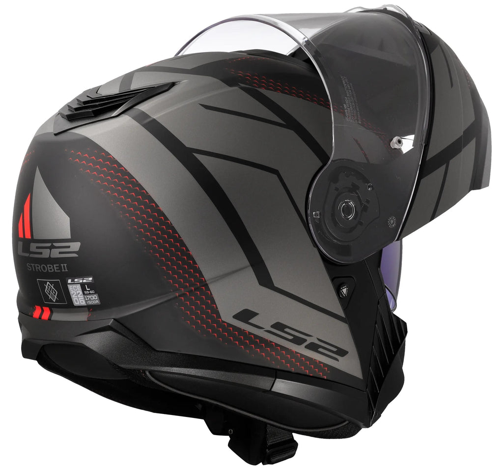 Ls2 klapphelm ff908 strobe ii code helmet strobe ii ff90 code black grey matt xxl