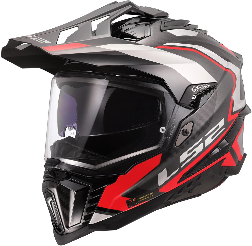 Ls2 endurohelm mx701 explorer carbon frontier ii helmet explorer carbo frontier ii red gr. l