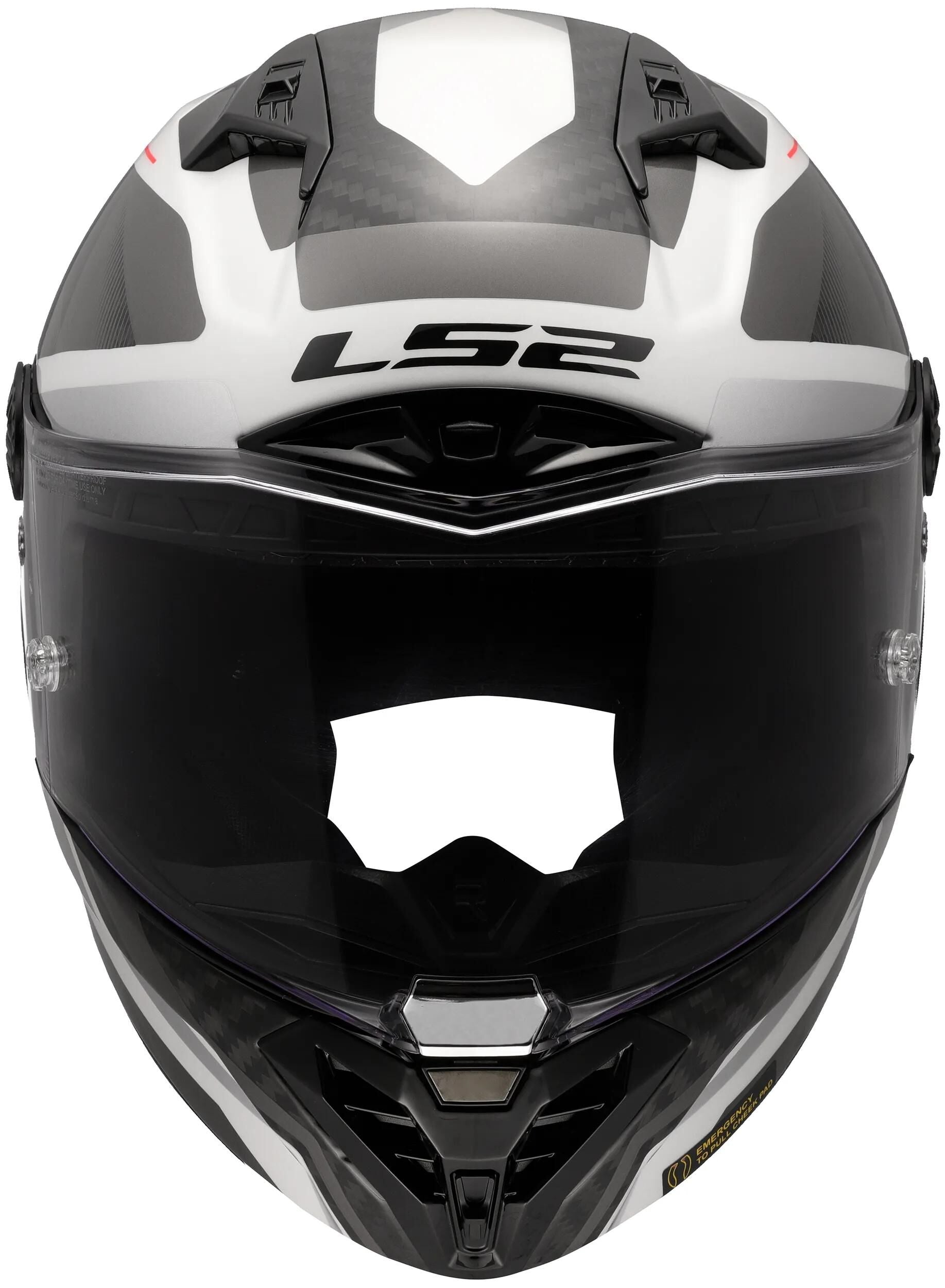 Ls2 integralhelm ff805 thunder carbon gp raute helmet ff805 thunder gp rhombus white grey xxl