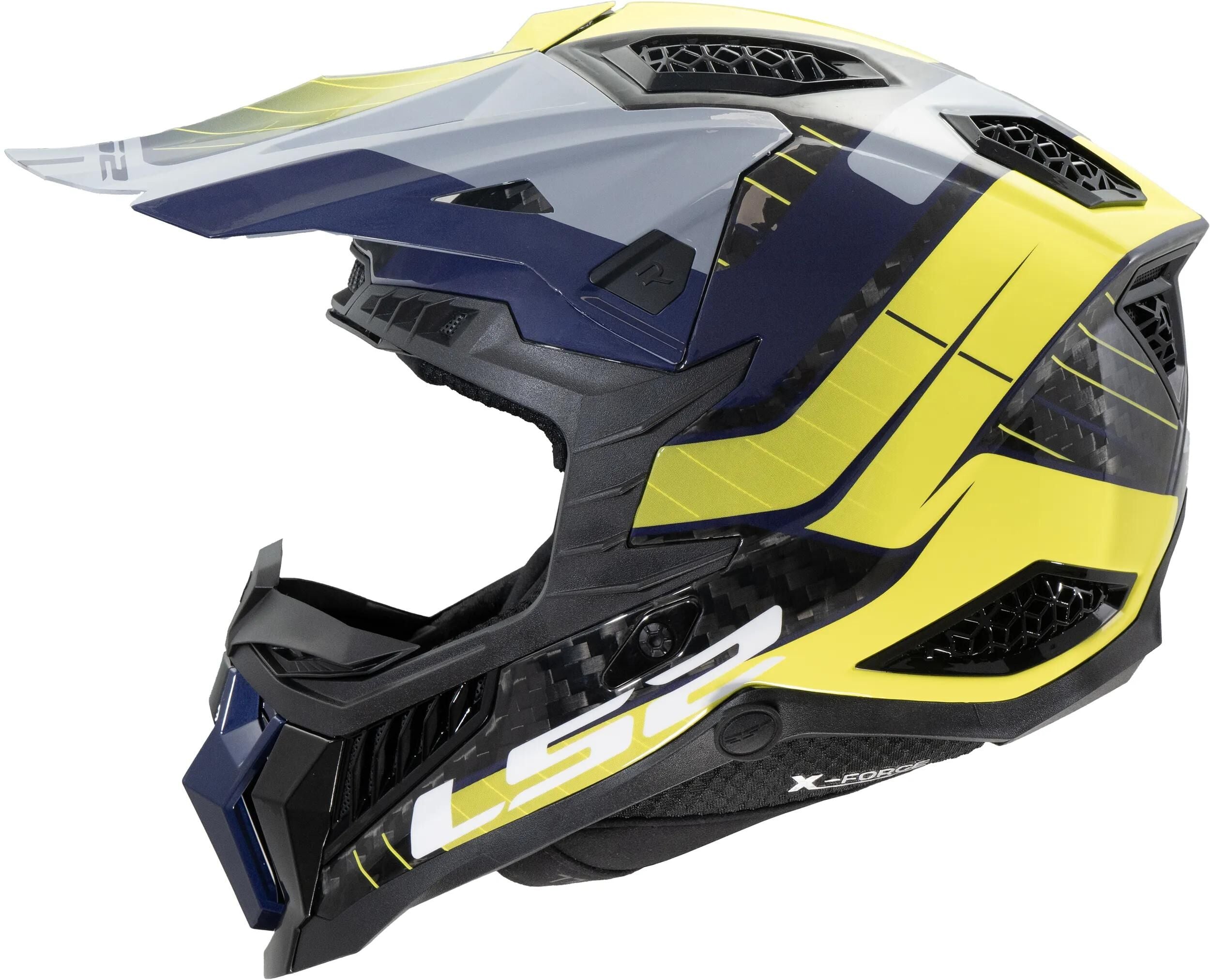 Ls2 crosshelm mx703 x-force galuo helmet x-force galuo gray neon yellow gr. l