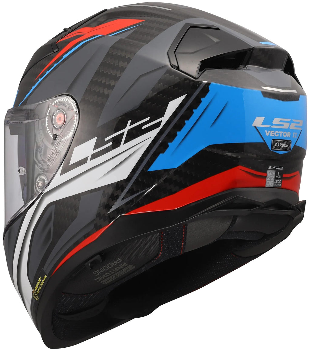 Ls2 integralhelm ff811 vector ii carbon savage helmet ff811 vector i c savage white bl red xxl