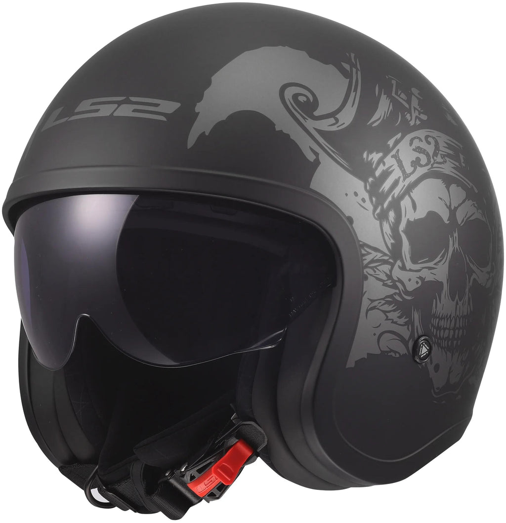 Ls2 jethelm of599 spitfire ii willy helmet of599 spitfire ii willy black grey l