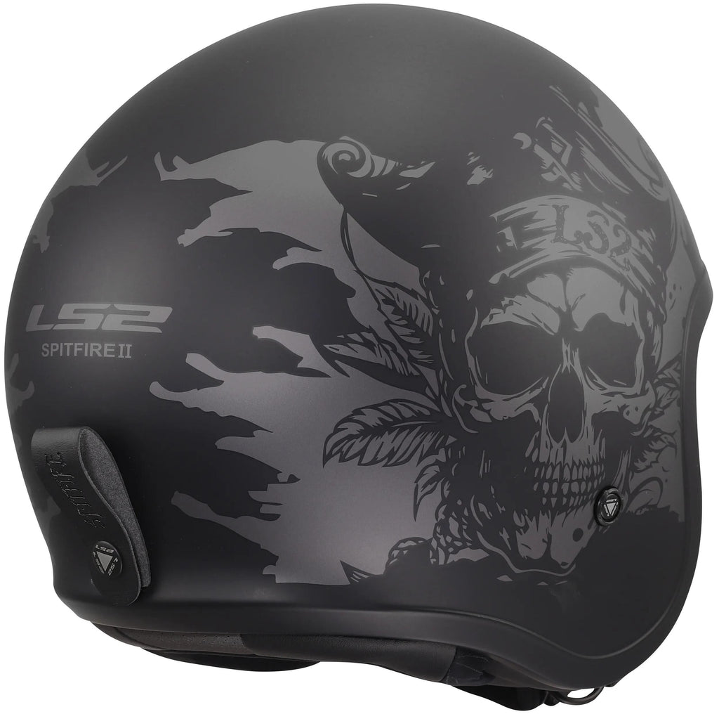 Ls2 jethelm of599 spitfire ii willy helmet of599 spitfire ii willy black grey xl
